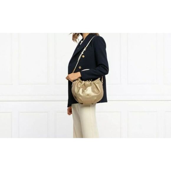 Michael Kors Women's Annie Gold/Tan Messenger Shoulder Bag - Picture 3 of 12
